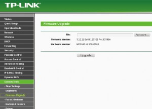MR3040 - Upgrade Firmware Menu